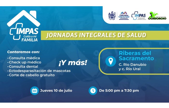 Brindarán servicios de salud este 10 de julio en Riberas del Sacramento