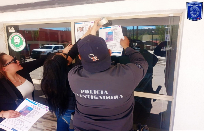 Realiza FGE acciones de búsqueda y pega de pesquisas en el municipio de Madera